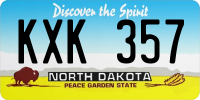 ND license plate KXK357