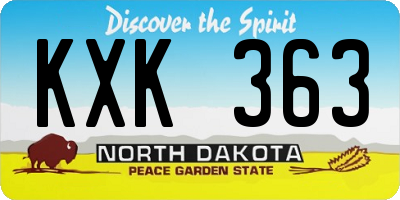 ND license plate KXK363