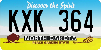 ND license plate KXK364
