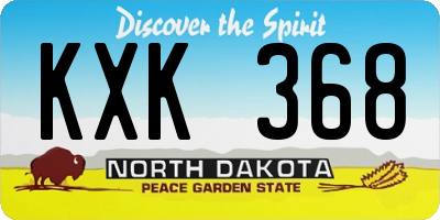 ND license plate KXK368