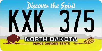 ND license plate KXK375