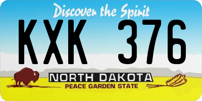 ND license plate KXK376