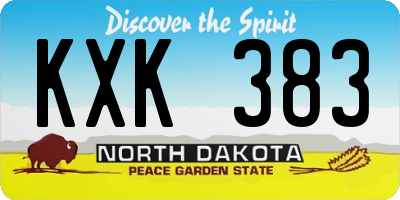 ND license plate KXK383