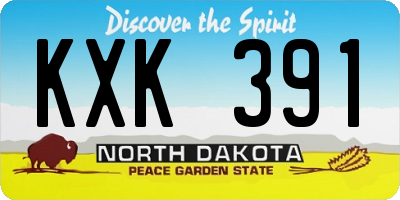 ND license plate KXK391