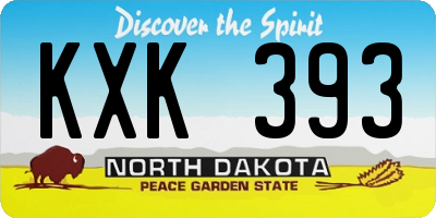 ND license plate KXK393