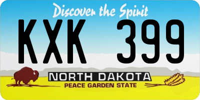 ND license plate KXK399