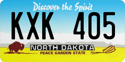 ND license plate KXK405