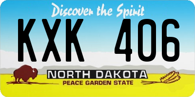 ND license plate KXK406