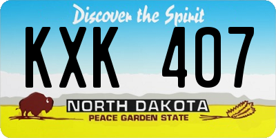 ND license plate KXK407