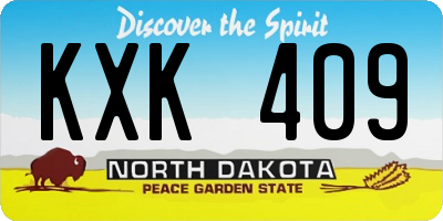 ND license plate KXK409