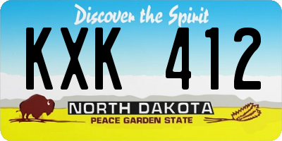 ND license plate KXK412