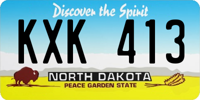 ND license plate KXK413