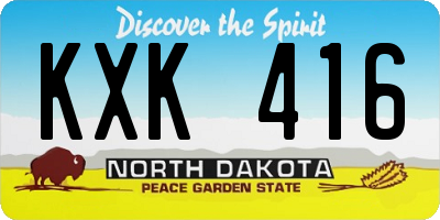 ND license plate KXK416