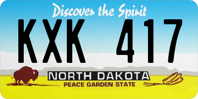 ND license plate KXK417