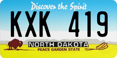ND license plate KXK419
