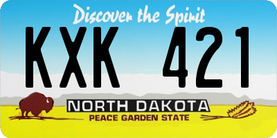 ND license plate KXK421