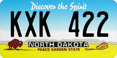 ND license plate KXK422
