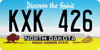 ND license plate KXK426
