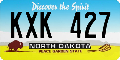 ND license plate KXK427