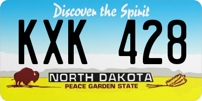ND license plate KXK428