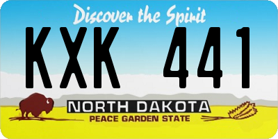 ND license plate KXK441