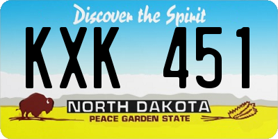 ND license plate KXK451