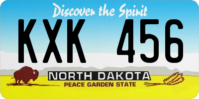 ND license plate KXK456