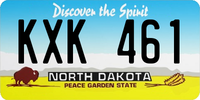 ND license plate KXK461