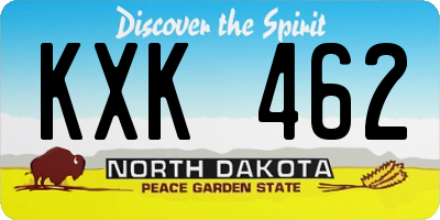 ND license plate KXK462