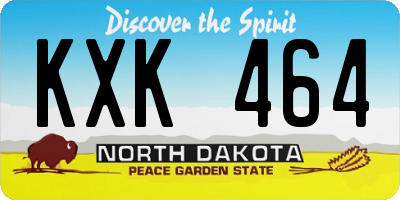 ND license plate KXK464
