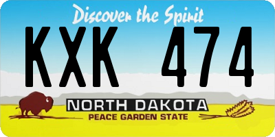 ND license plate KXK474