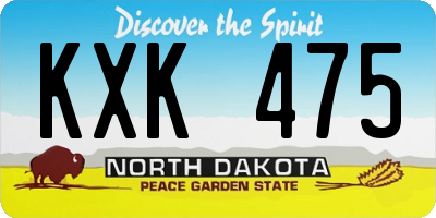 ND license plate KXK475