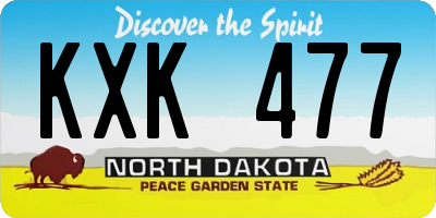 ND license plate KXK477