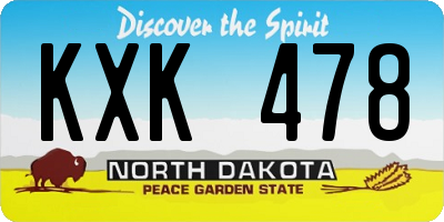 ND license plate KXK478