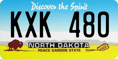 ND license plate KXK480