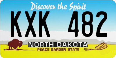 ND license plate KXK482