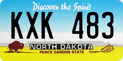 ND license plate KXK483