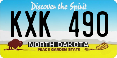ND license plate KXK490