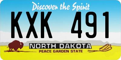 ND license plate KXK491