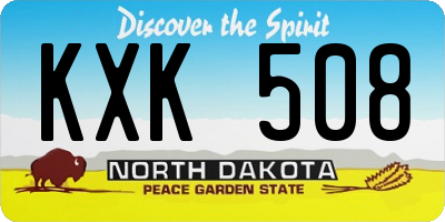 ND license plate KXK508