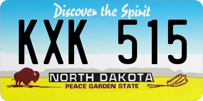 ND license plate KXK515