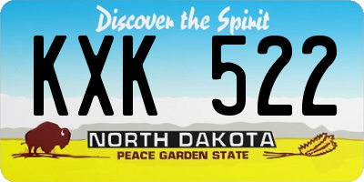 ND license plate KXK522
