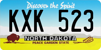 ND license plate KXK523