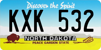 ND license plate KXK532