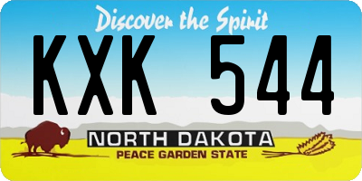 ND license plate KXK544