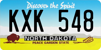 ND license plate KXK548