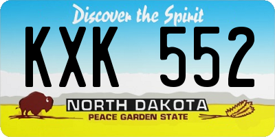 ND license plate KXK552