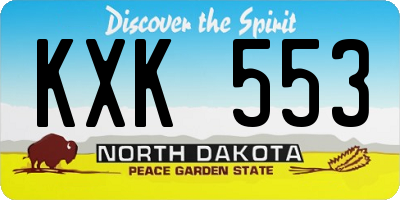 ND license plate KXK553