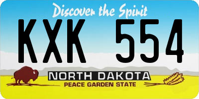 ND license plate KXK554