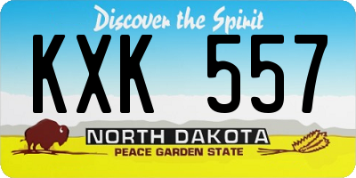 ND license plate KXK557